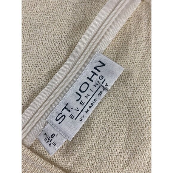 St John evening by Maire Gray Beige Asymmetrical Cocktail Dress - 6 - Picture 10 of 13